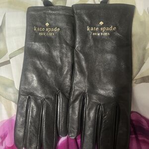 Kate Spade Black Leather Gloves